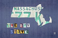 Massachusetts License Plate Map Fine Art Print