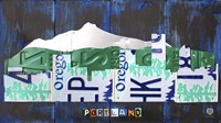 Portland Skyline License Plate Art Fine Art Print