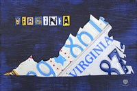 Virginia License Plate Map I Fine Art Print