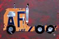 Semi Truck License Plate Art Framed Print
