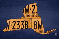 New York License Plate Map Fine Art Print