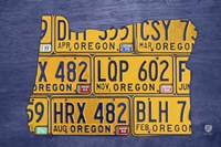 Oregon License Plate Map Fine Art Print