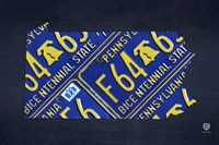 Pennsylvania License Plate Map Fine Art Print