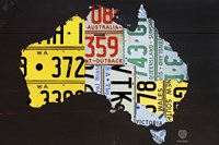 Australia License Plate Map Fine Art Print