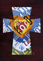 License Plate Art Heart Cross Fine Art Print