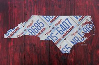 North Carolina License Plate Map Fine Art Print