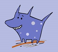 Purple Polka Dot Dog Fine Art Print
