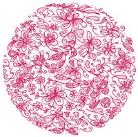 Pink Flower Circle by Carla Martell - various sizes, FulcrumGallery.com brand