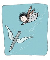 The Flying Pencil Fine Art Print