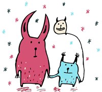 Two Little Monsters Fine Art Print