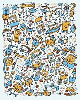 Rocking Robots Fine Art Print