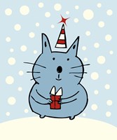 Christmas Snow Cat Fine Art Print