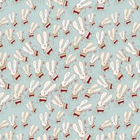 Flower Bunny Pattern Fine Art Print