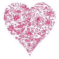 Pink Flower Love Heart Fine Art Print