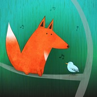 Fox In Tree Framed Print