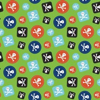 Pirate Badge Pattern Green Fine Art Print
