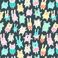 Sleepy Time Toy Pattern 1 Framed Print