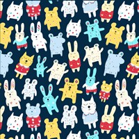 Sleepy Time Toy Pattern 2 Framed Print