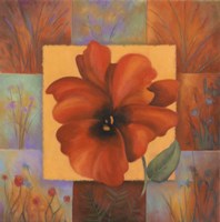 Red Patchwork Fine Art Print