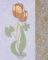 Rose Tulip With Right Border Fine Art Print