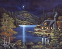 Moonlit Cabin Fine Art Print