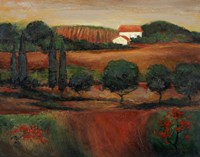 Crimson Light In Tuscany Fine Art Print