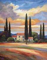 Sunset In Provence Fine Art Print