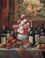 Wine And Floral IV Fine Art Print