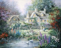 Feeding Geese Fine Art Print