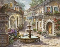 Cobblestone Fountain Fine Art Print
