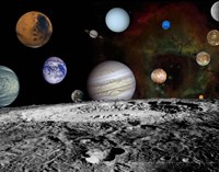 Montage of the planets and Jupiter's Moons Fine Art Print