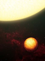 A Jupiter-like planet soaking up the scorching rays of its nearby sun - various sizes
