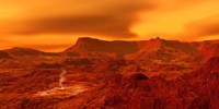 Panorama of a landscape on Venus at 700 degress Fahrenheit Fine Art Print