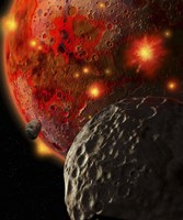 Asteroid Impacts Early Earth Fine Art Print