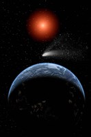 A Comet passing the Earth Fine Art Print