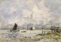 A Pier On The Scheldt, 1866 Fine Art Print