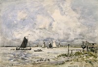 A Pier On The Scheldt, 1866 Fine Art Print