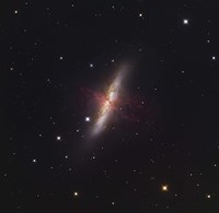 Messier 82, a starburst galaxy in the Constellation Ursa Major Fine Art Print