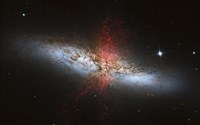 Messier 82, a starburst galaxy in the Constellation Ursa Major Fine Art Print