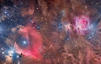 Widefield view of Orion Nebula and Horsehead Nebula Fine Art Print