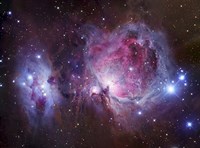 M42, the Orion Nebula (top), and NGC 1977, a reflection Nebula (bottom) by Robert Gendler, 1977 - various sizes