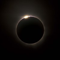 Solar Eclipse with prominences and diamond ring effect Fine Art Print