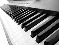 Yamaha P120 close-up of Piano Keys Fine Art Print