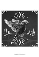 Chalkboard Bird I Framed Print