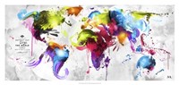 Abstract Map - World by Mikael B. Design - 37" x 17"