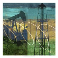 Oil Rig & Oil Well Collage Fine Art Print