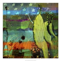 Cactus & Flag Collage Fine Art Print