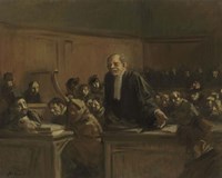 Court Scene - Speech For The Defense, 1907 Fine Art Print
