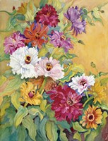 Mardi Gras Zinnias Fine Art Print