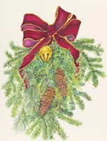 Evergreen Branch With Bow Fine Art Print